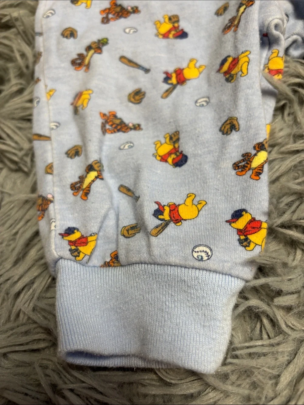 Rare Vintage Disney Baby Light Blue Winnie the Pooh Pajama Set